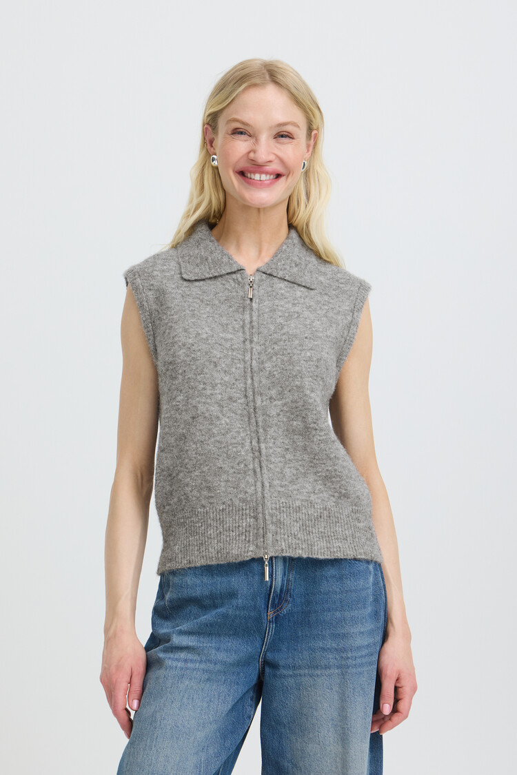 b.young BYOMEA ZIPPER SLIPOVER grey