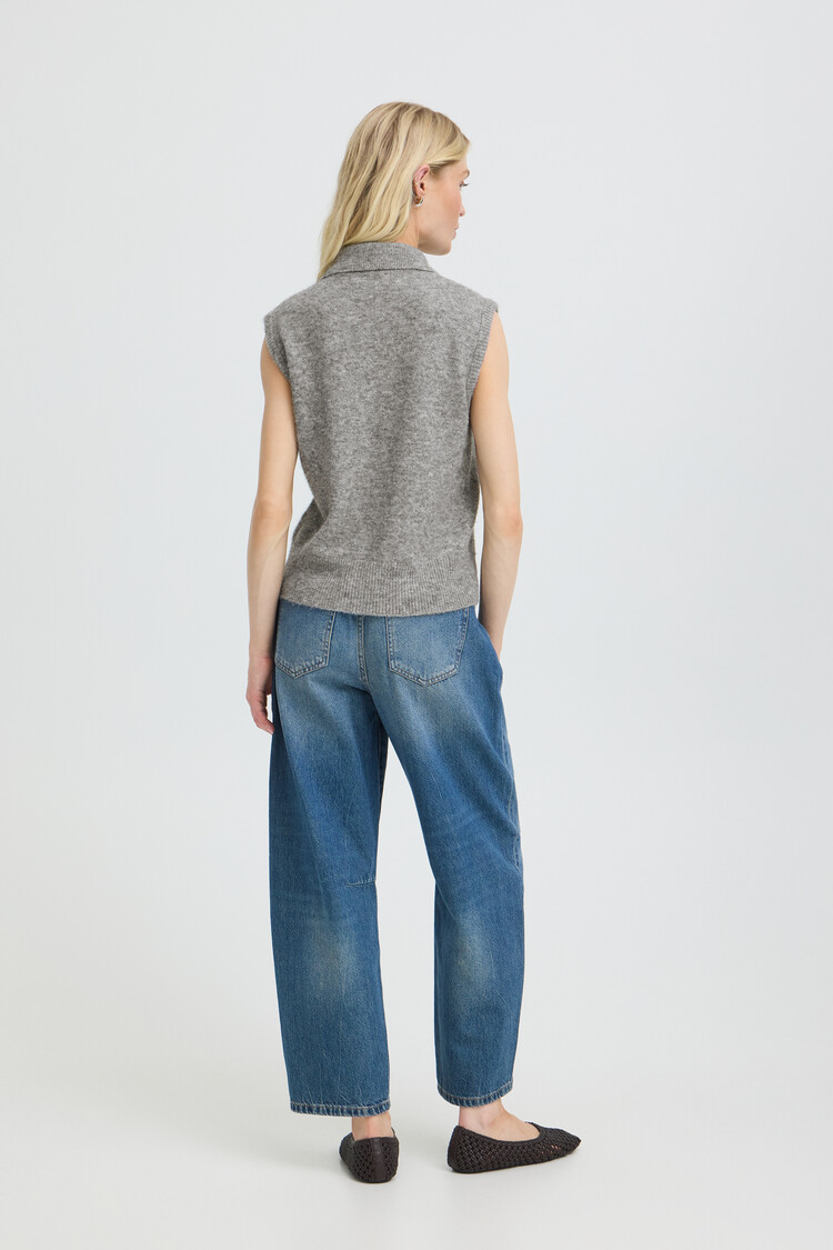 b.young BYOMEA ZIPPER SLIPOVER grey