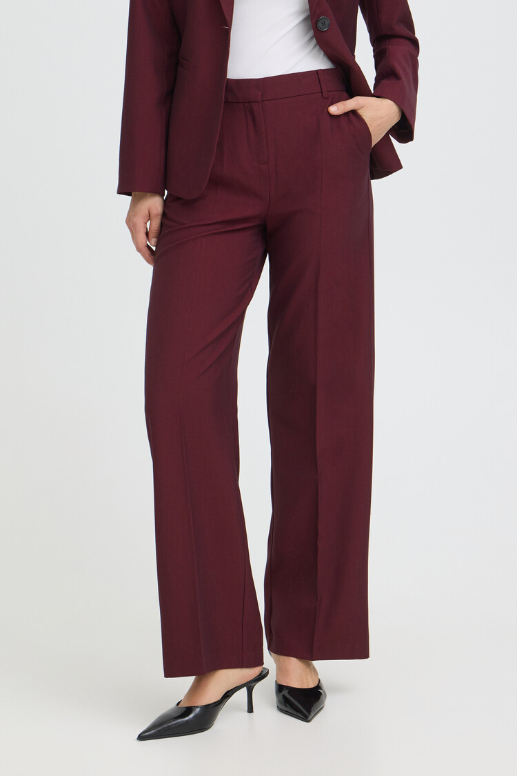 b.young BYDANTA WIDE LEG PANTS bordeaux