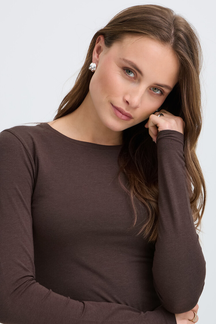 b.young BYPAMILA LS TSHIRT brown