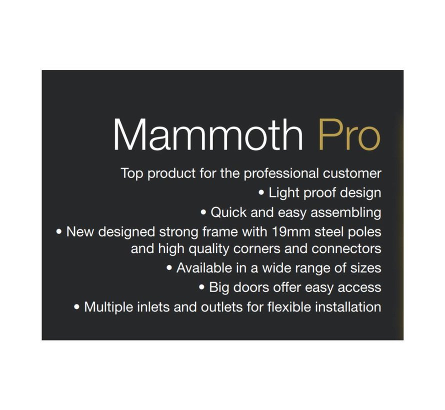 Mammoth Pro 120+ Kweektent 120x120x200/225 cm
