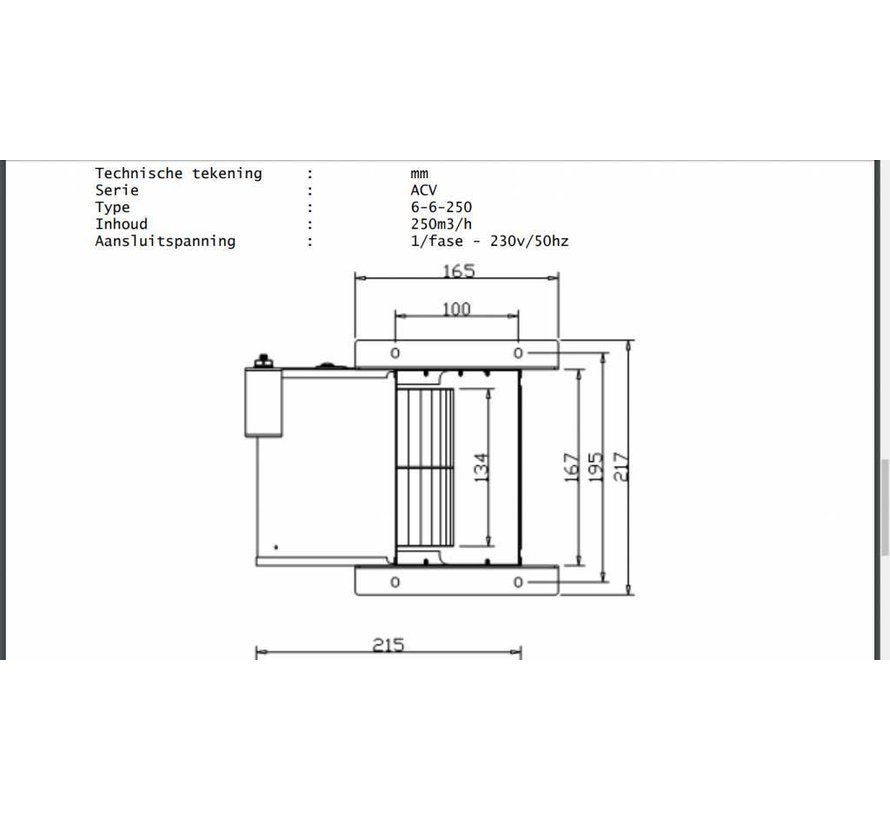 Airfan Ventilation Iso Box 250 m3 / h
