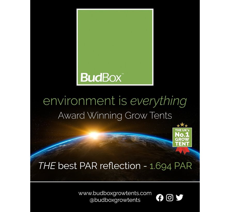 BudBox Pro XL Grow Zelt Weiß 120x120x200 cm