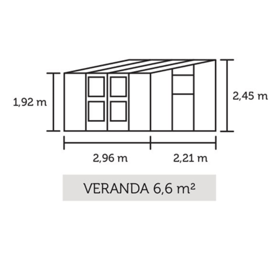 Juliana Veranda Invernadero de Jardín 296x221x245 cm 6.6  m²