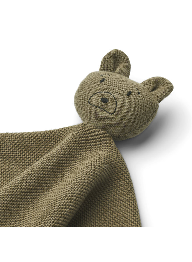 Liewood Milo Knit Cuddle Cloth Mr Bear Khaki