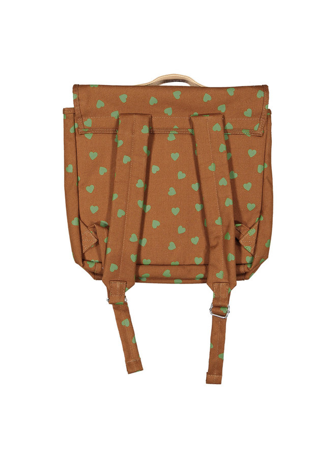 PiuPiuChick Schoolbag Camel with Green Hearts