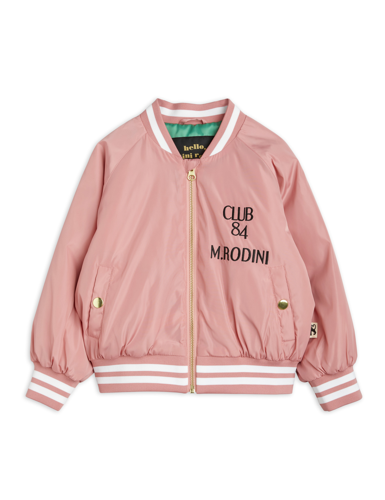 Mini Rodini Pigeons Woven Baseball Jacket Pink / 10-11