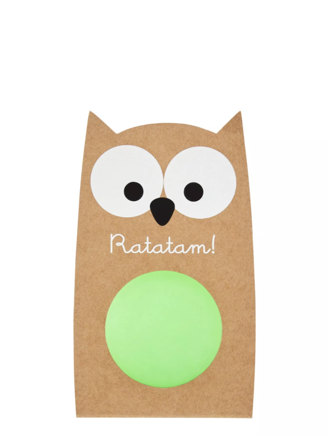 Ratatam Glow in the Dark Owl Bouncy Ball Green (37mm ø)