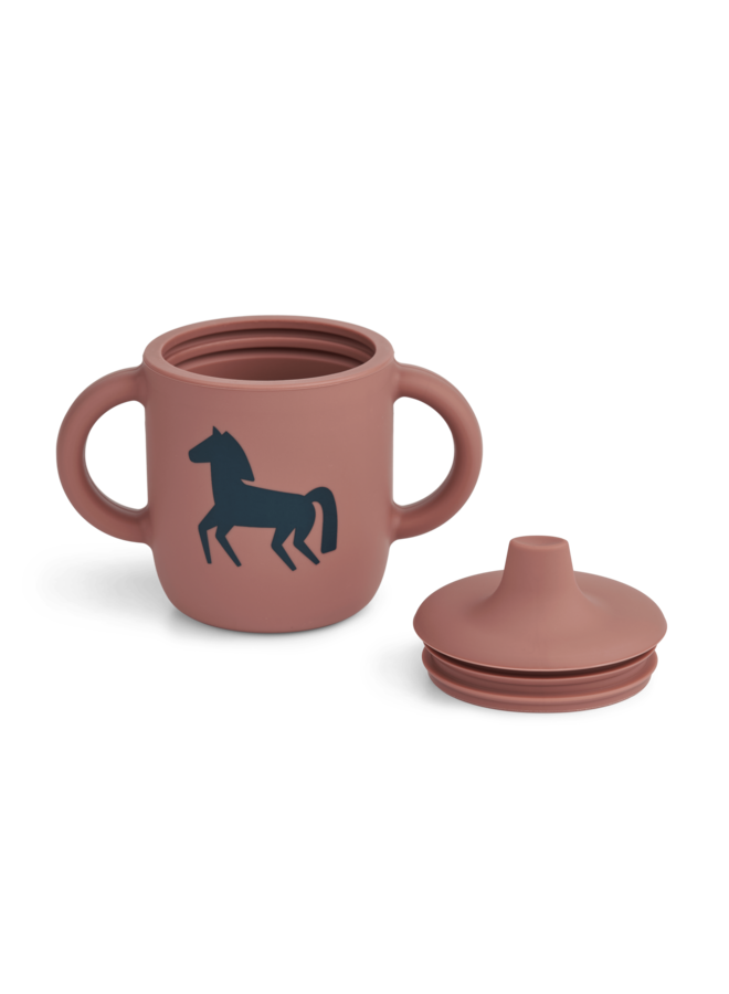Liewood Neil Sippy Cup Horses Dark Rosetta