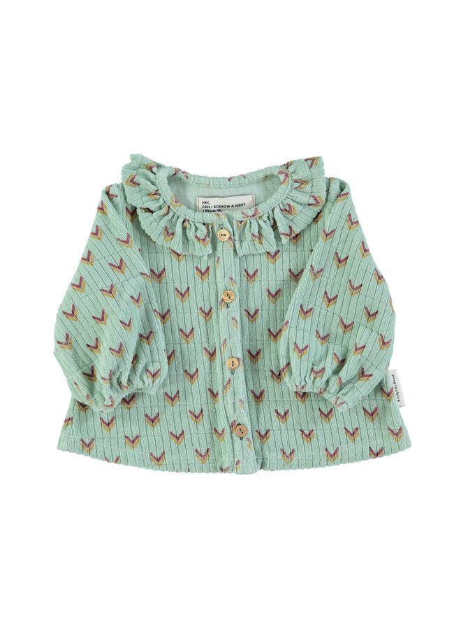 PiuPiuChick Baby Blouse Terry Cotton Green With Multicolor Arrows
