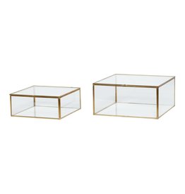 Hübsch Glass box (set of 2) Hübsch Glass box (set of 2)