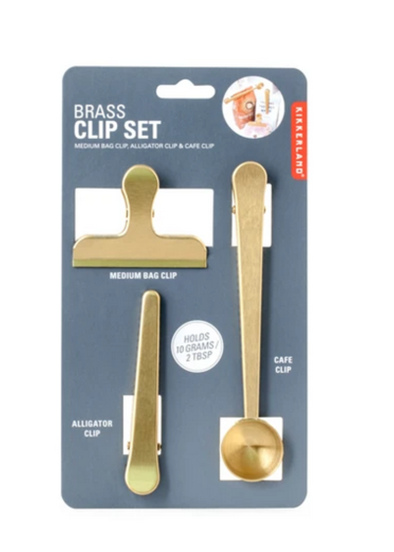 Kikkerland Brass Clip set