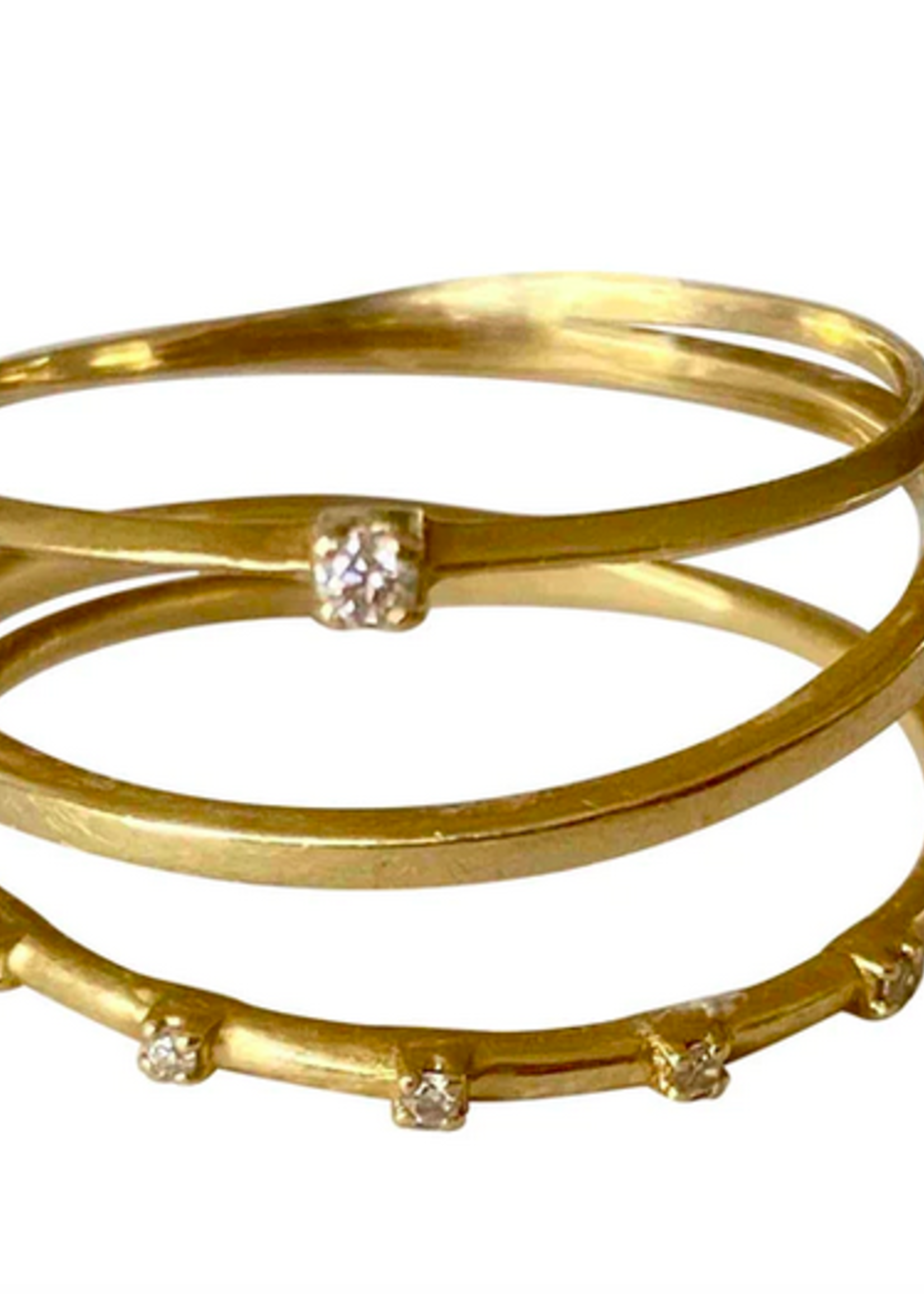 Sansoeurs OK Sansoeurs Ring Triple Spring Diamond Yellow Gold
