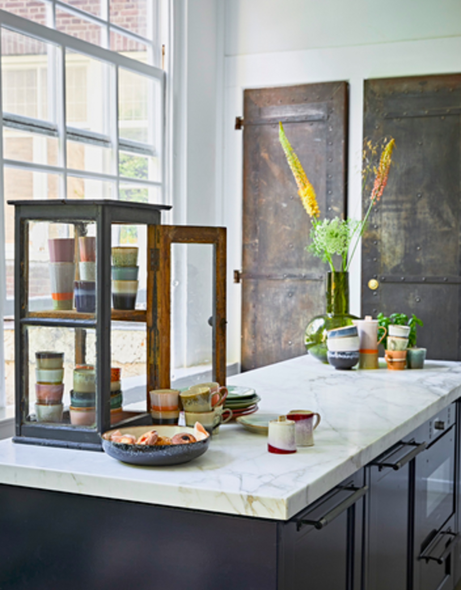 HK Living Green glass vase L
