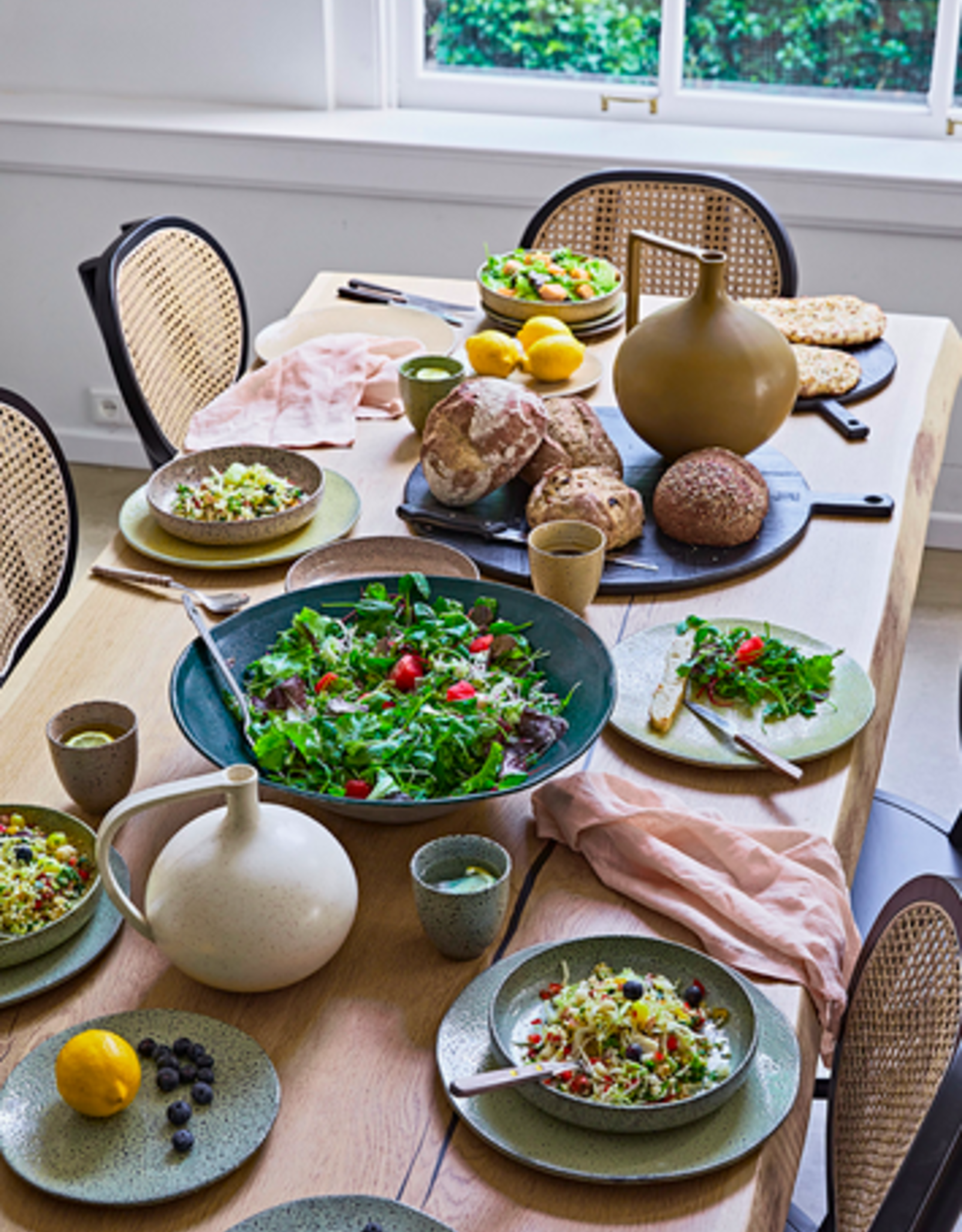 HK Living Gradient ceramics: deep plate green ( set of 2 )