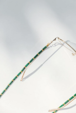 Coco Bonito Malachite rods with golden beads sunnycord