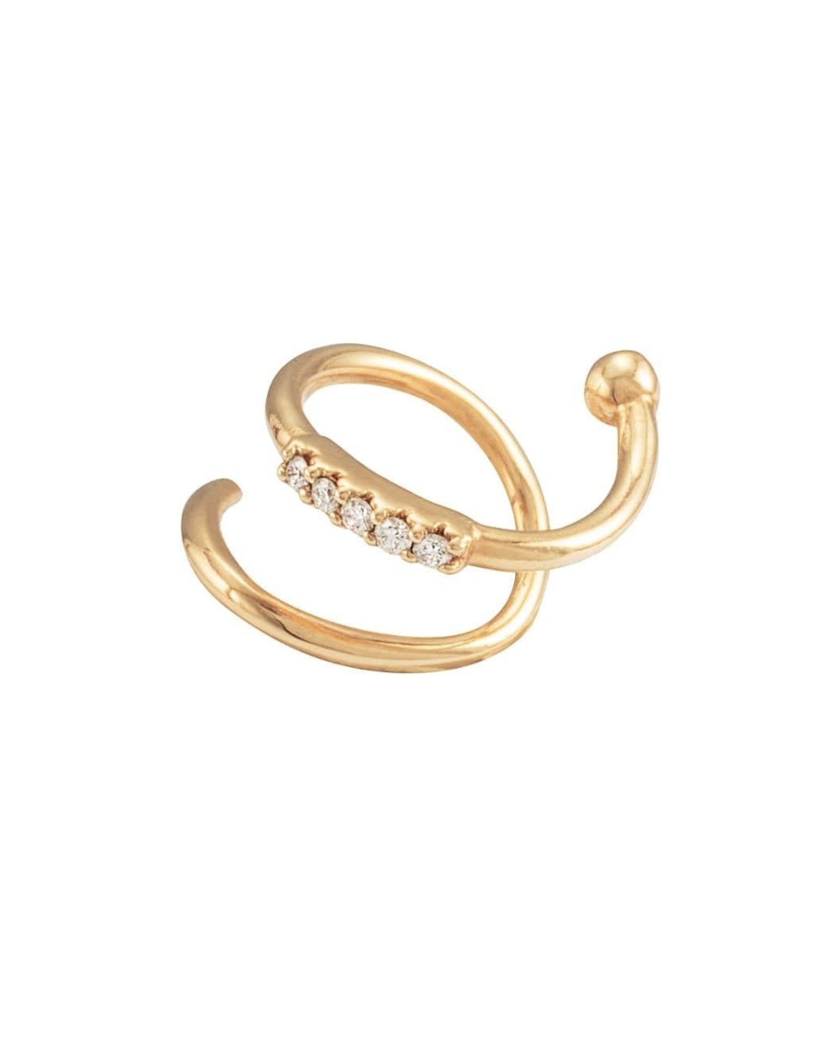 Sansoeurs Big snake diamonds gold earring (left ear)