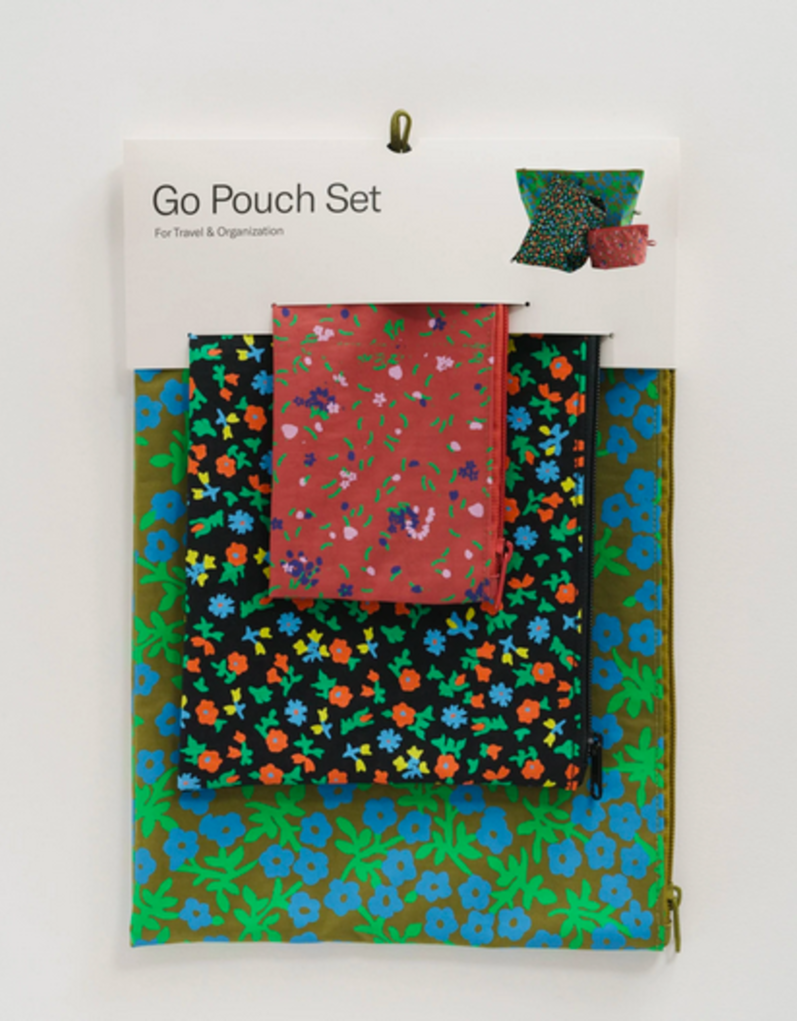 Baggu Go pouch set Calico florals