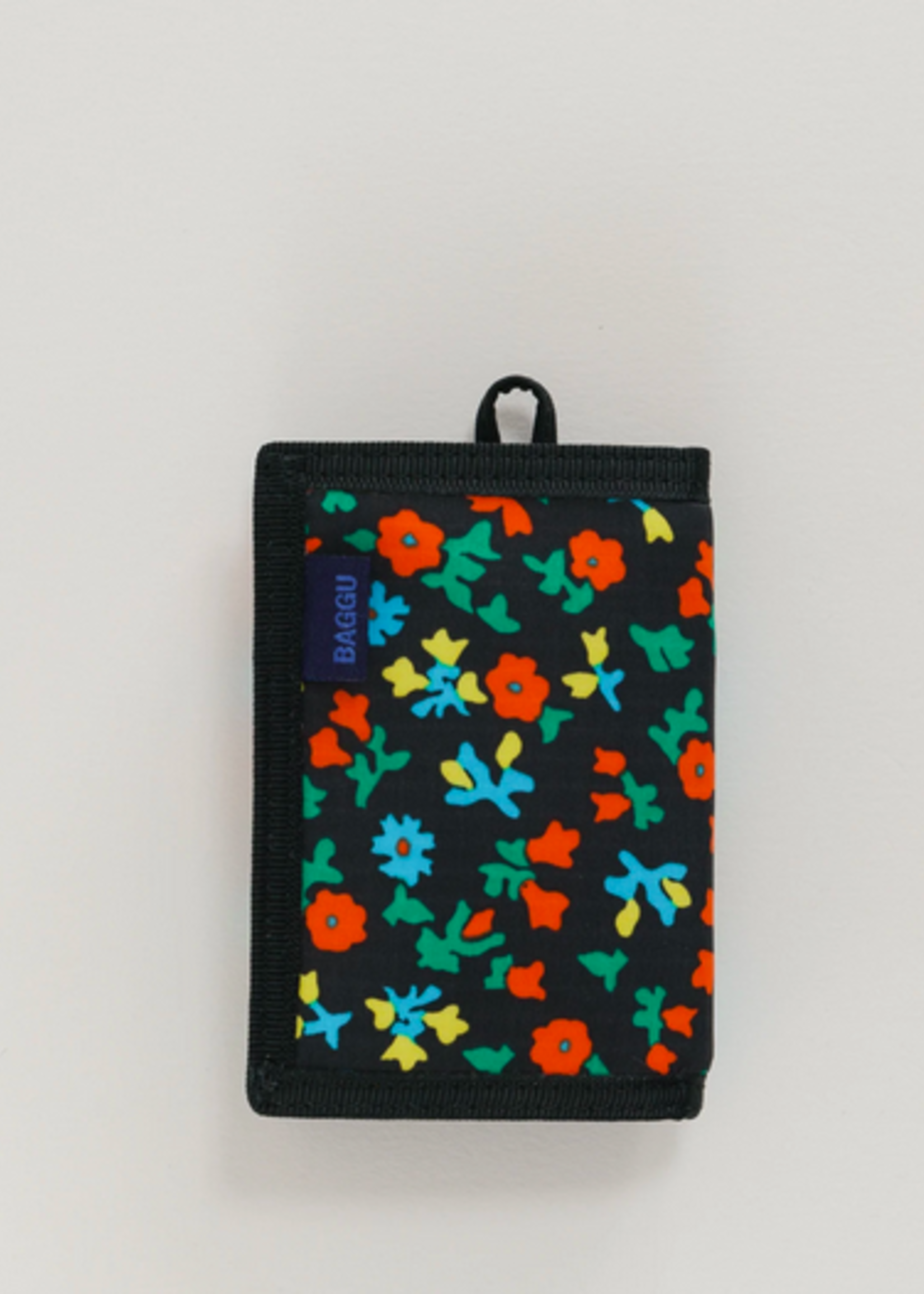 Baggu Nylon wallet black calico floral
