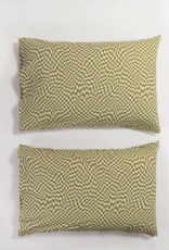 Baggu Pillow case set of 2 moss trippy checker
