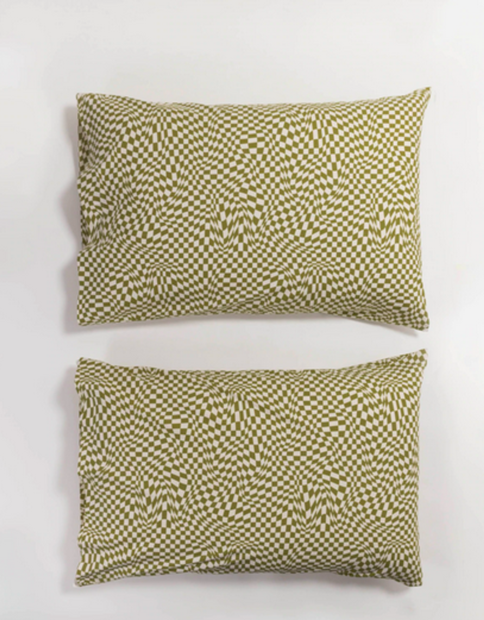 Baggu Pillow case set of 2 moss trippy checker