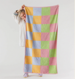 Baggu Bath towel stucco multi check Baggu Bath towel stucco multi check