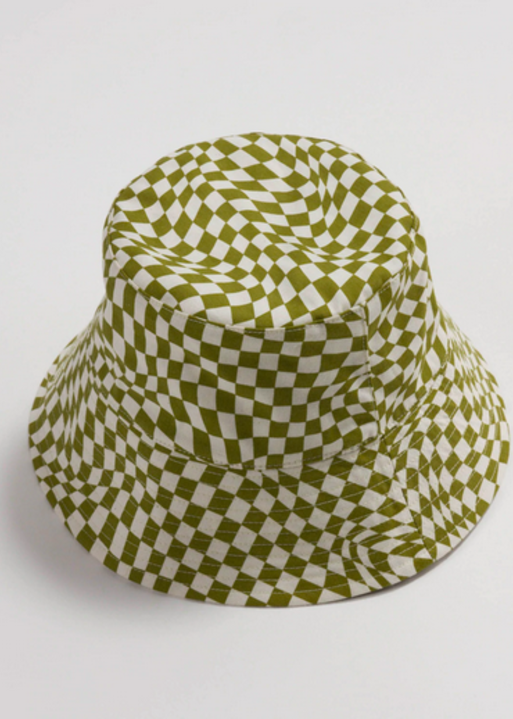 Baggu Bucket hat moss trippy checker