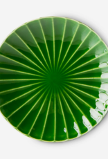 HK Living The emeralds: ceramic side plate ribbed, green (set of 2)