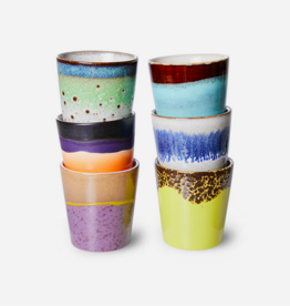 HK Living 70s ceramics: coffee mugs, pluto (set of 6)