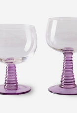 HK Living Swirl wine glass high purple