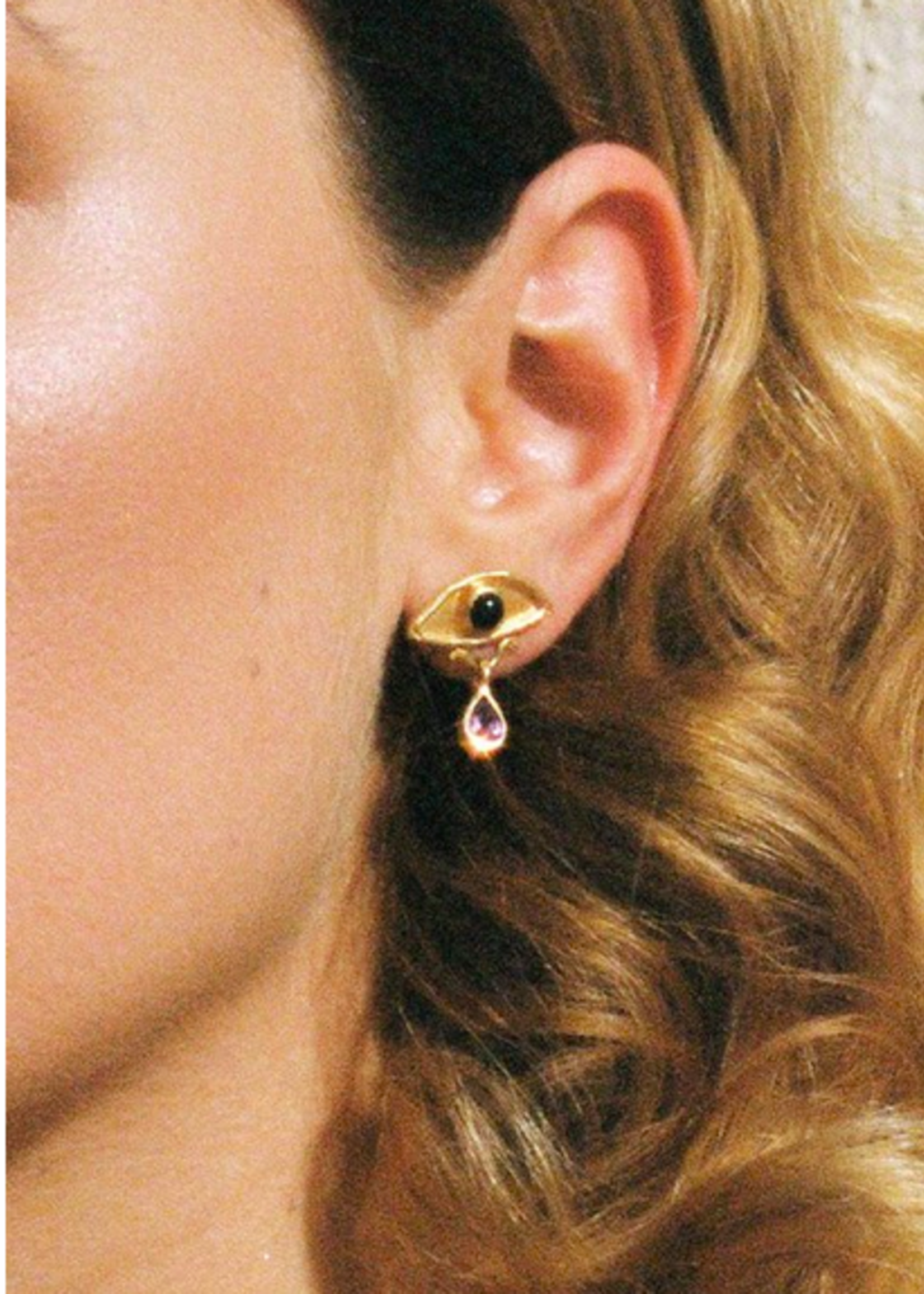 beatriz jardinha Megas Amethyst earrings gold