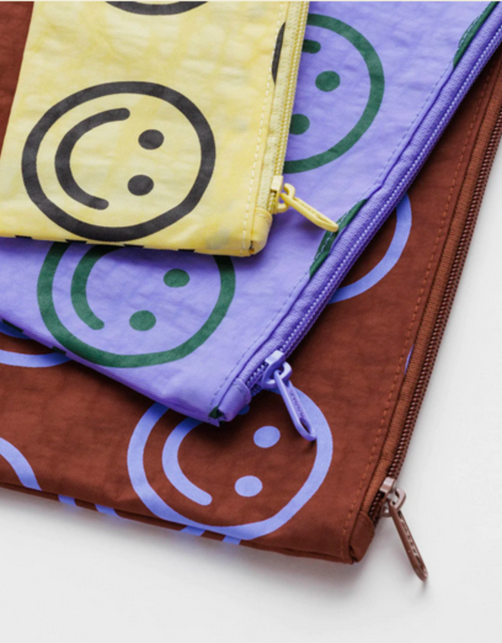 Baggu Flat pouch set chestnut happy mix