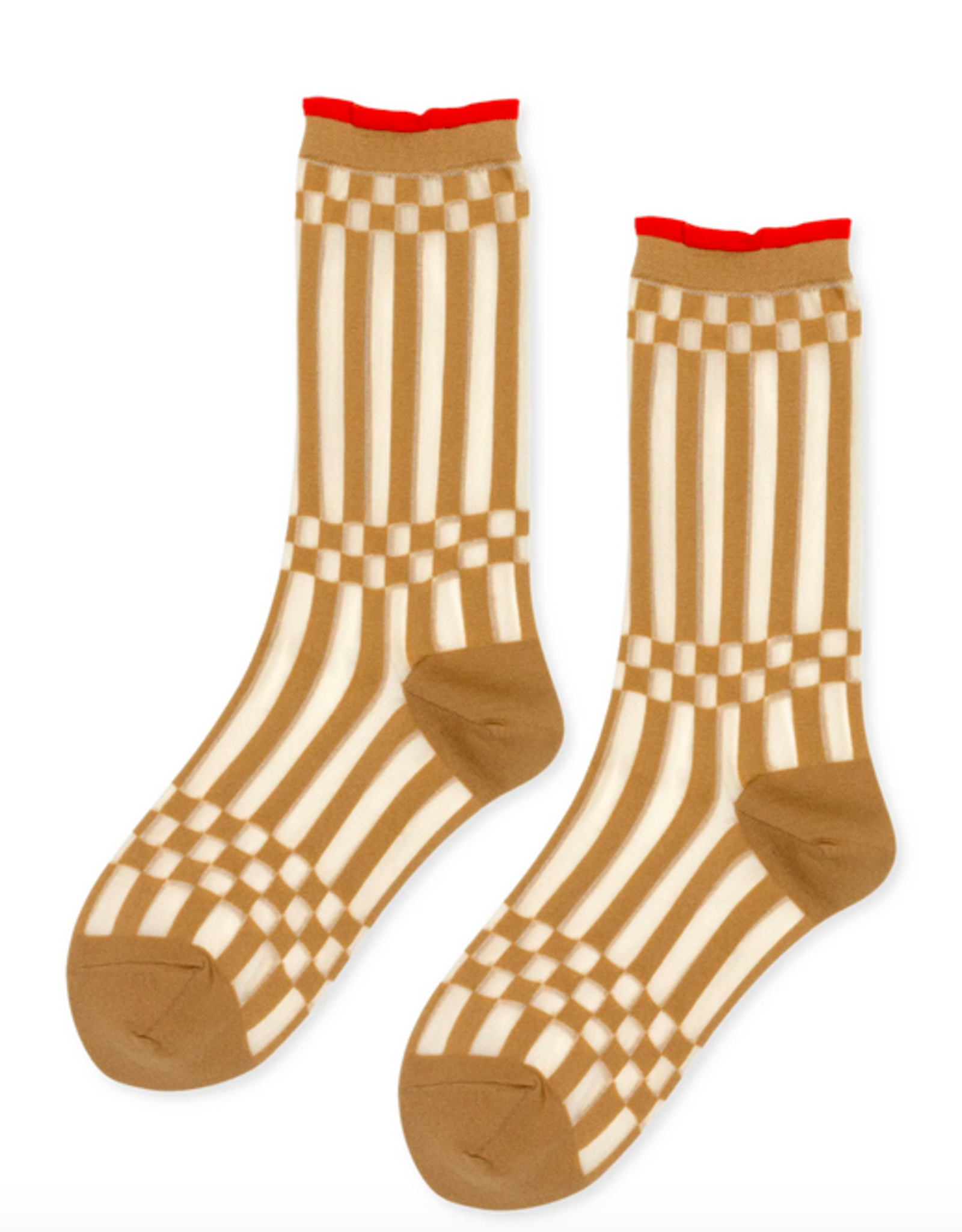 hansel from basel Caddie Sheer Crew - beige socks