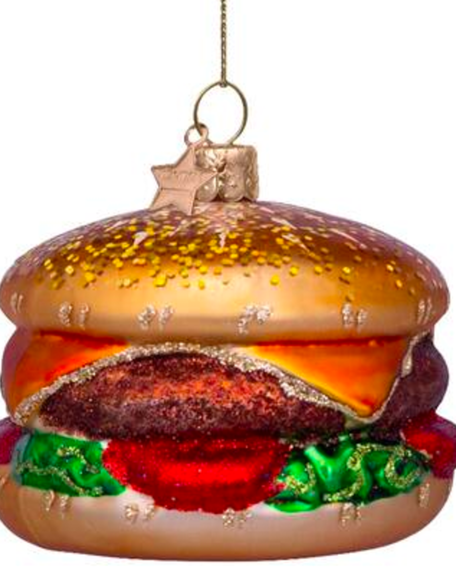 Vondels Ornament glass multi color hamburger