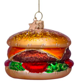 Vondels Ornament glass multi color hamburger