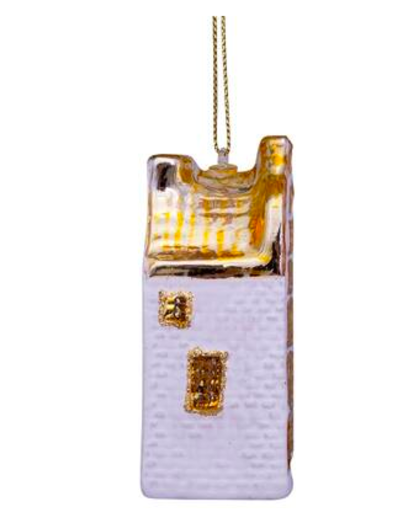 Vondels Ornament glass white gold canal house