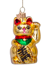 Vondels Ornament glass gold lucky cat