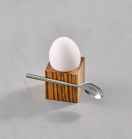 clap design Cube egg stand Zebrano