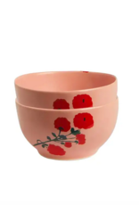Bernadette Bernadette round high bowl red bouquet pink