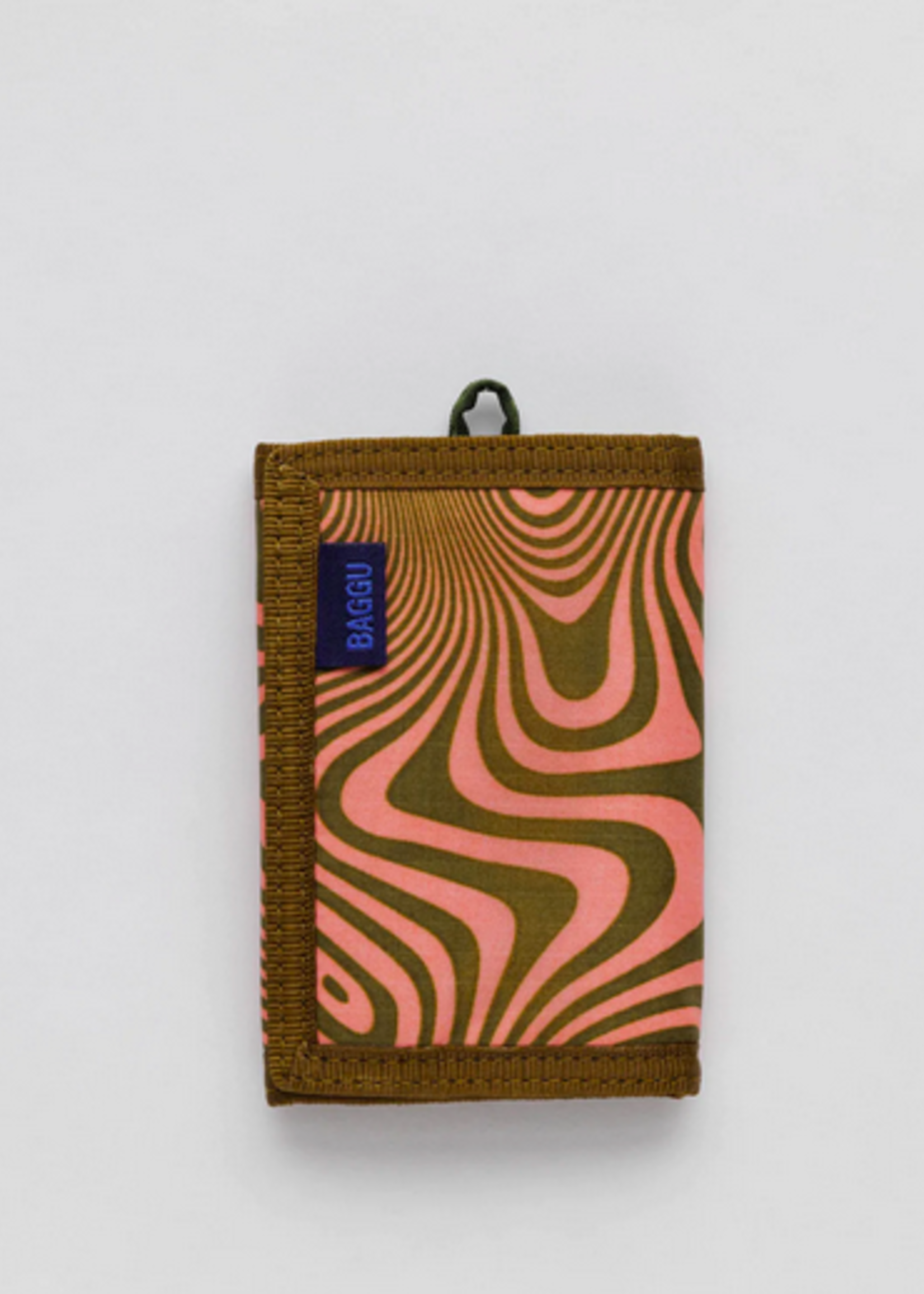 Baggu Nylon Wallet - Trippy Swirl Salmon