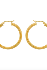Anna + Nina Pyramid Hoop Earring Brass goldplated Anna + Nina Pyramid Hoop Earring Brass goldplated