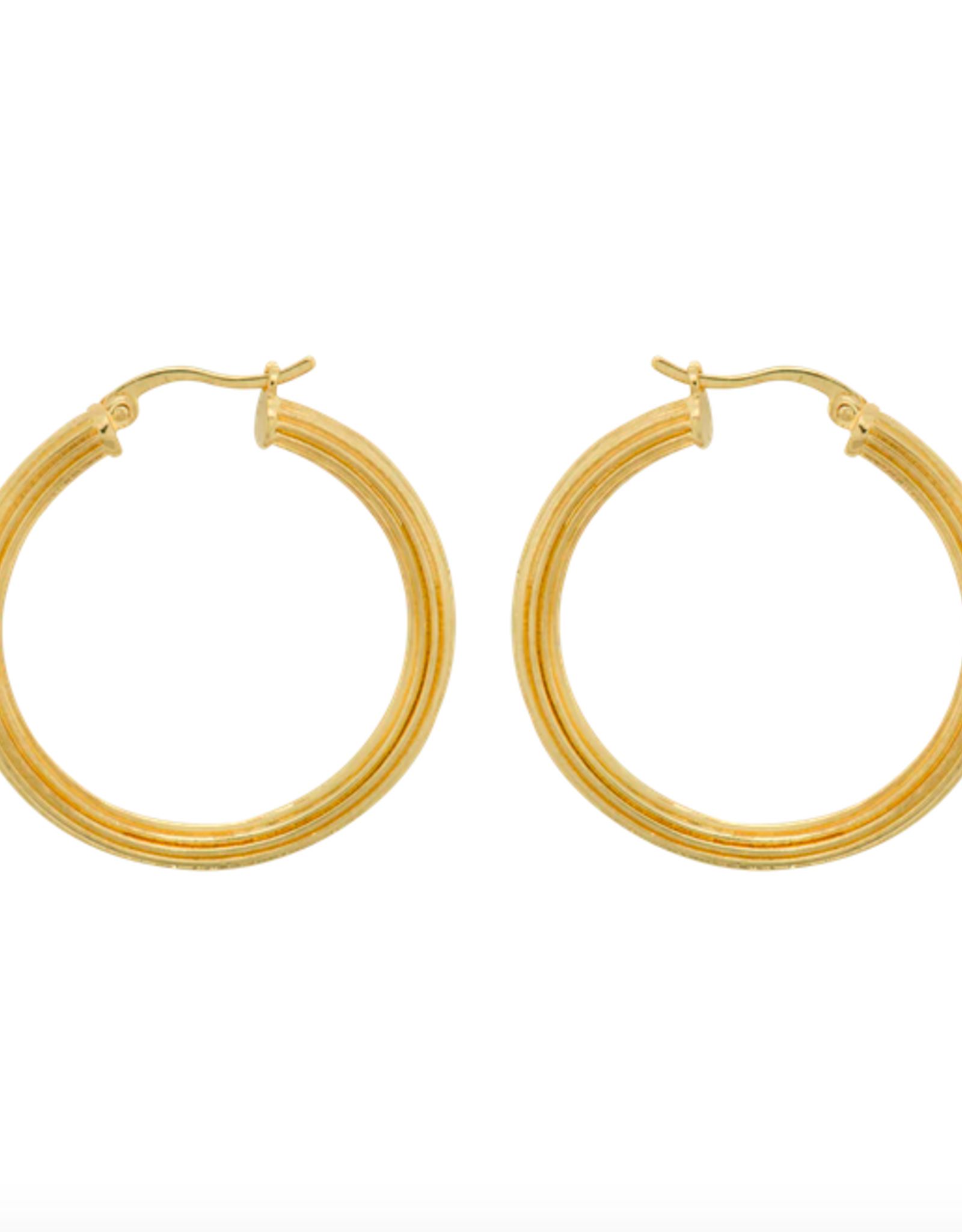 Anna + Nina Pyramid Hoop Earring Brass goldplated
