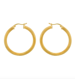 Anna + Nina Pyramid Hoop Earring Brass goldplated Anna + Nina Pyramid Hoop Earring Brass goldplated