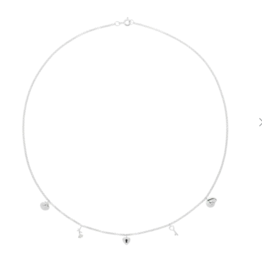 Anna + Nina Love Tales Charms Necklace Silver