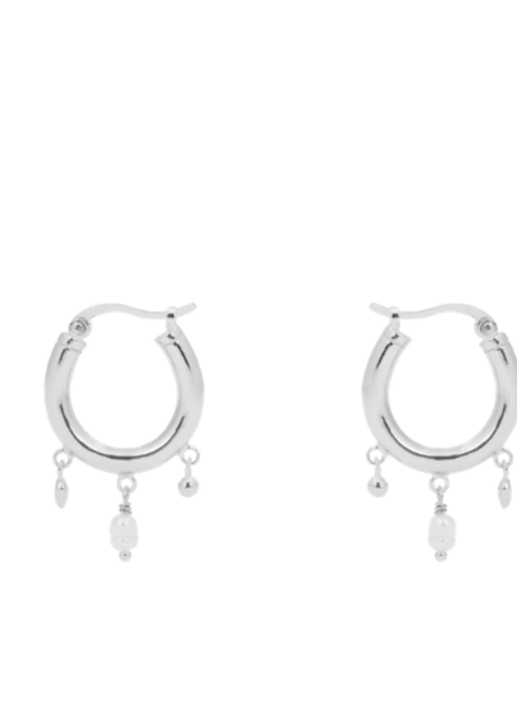 Anna + Nina Chandelier Small Hoop Earrings Silver