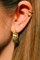 Anna + Nina Wildflower Fields Hoop Earrings Gold Plated