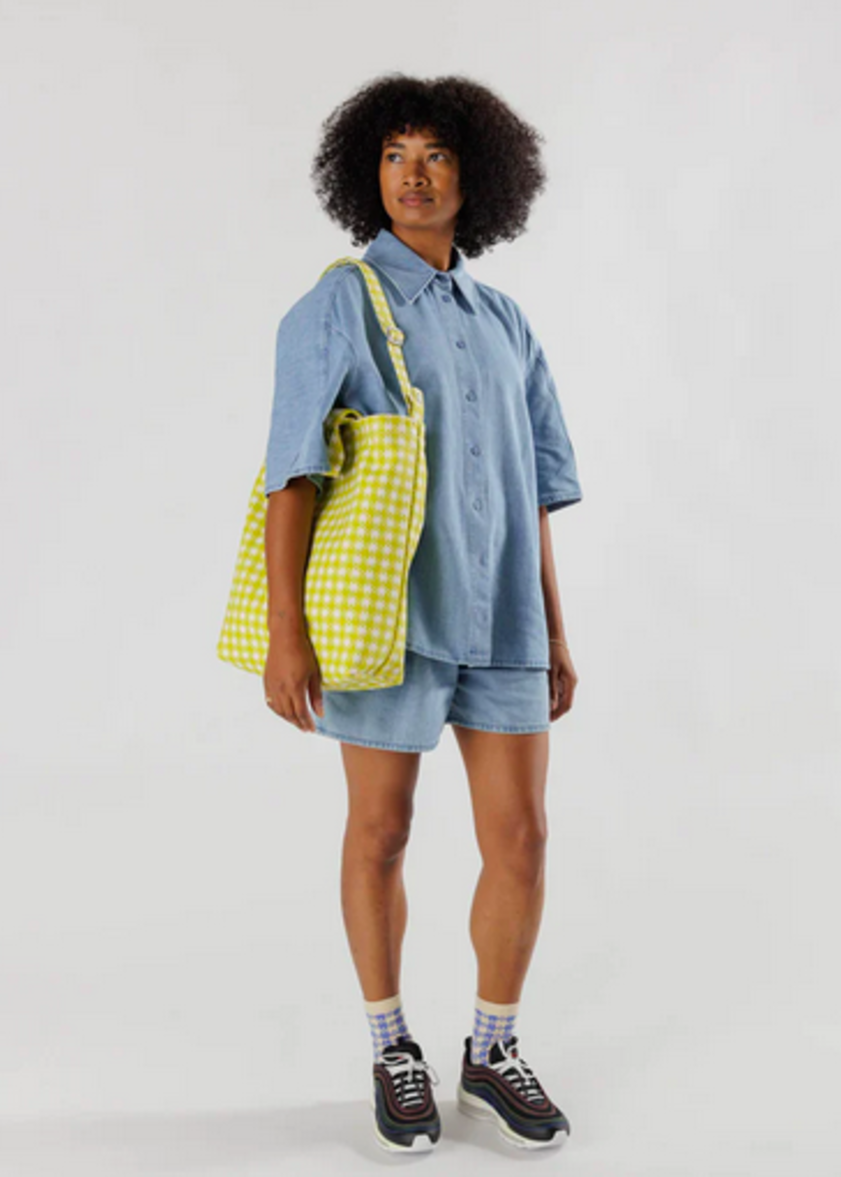 Baggu Duck Bag - Chartreuse Pixel Gingham