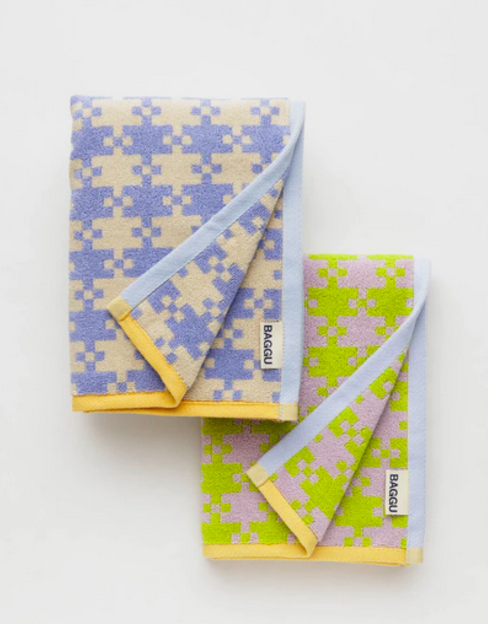 Baggu Hand Towel Set of 2 - Pastel Pixel Gingham