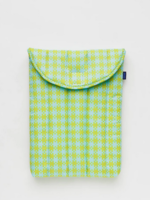 Baggu Puffy Laptop Sleeve 13"/14" - Mint Pixel Gingham