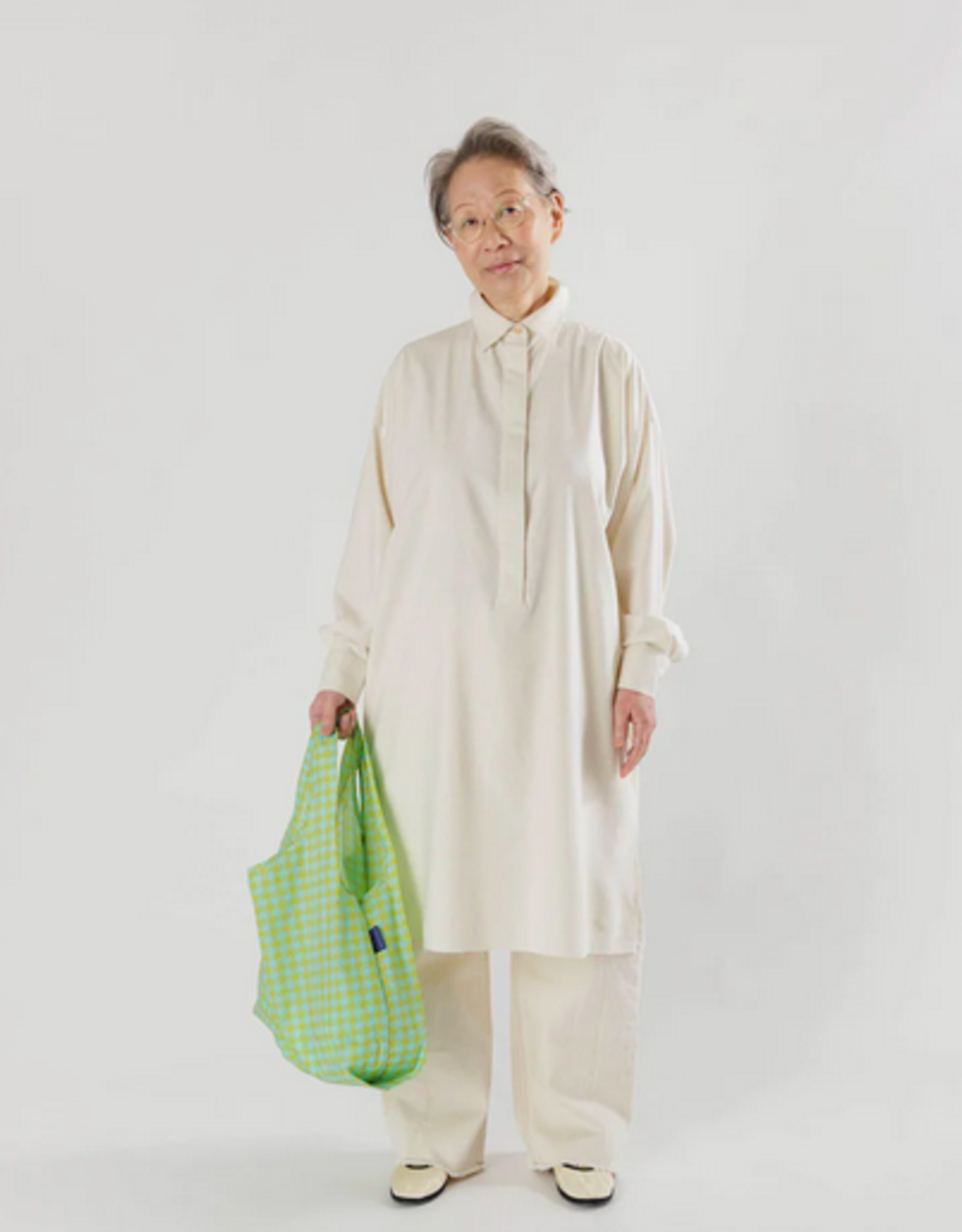 Baggu Standard Reusable bag - Mint Pixel Gingham